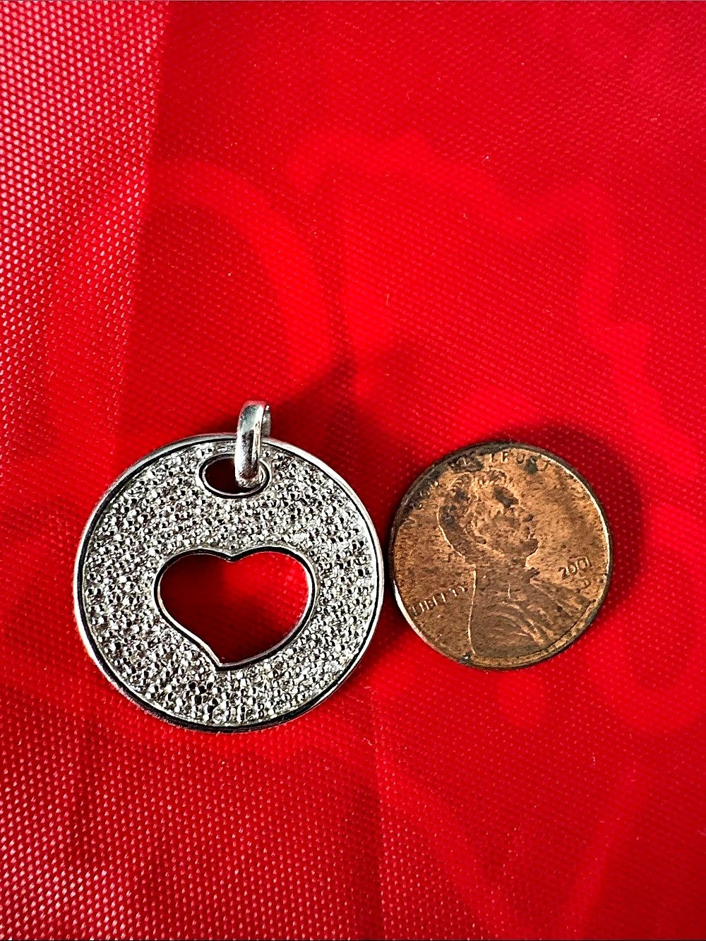Stirring Silver92535 Heart Pendant Necklace
